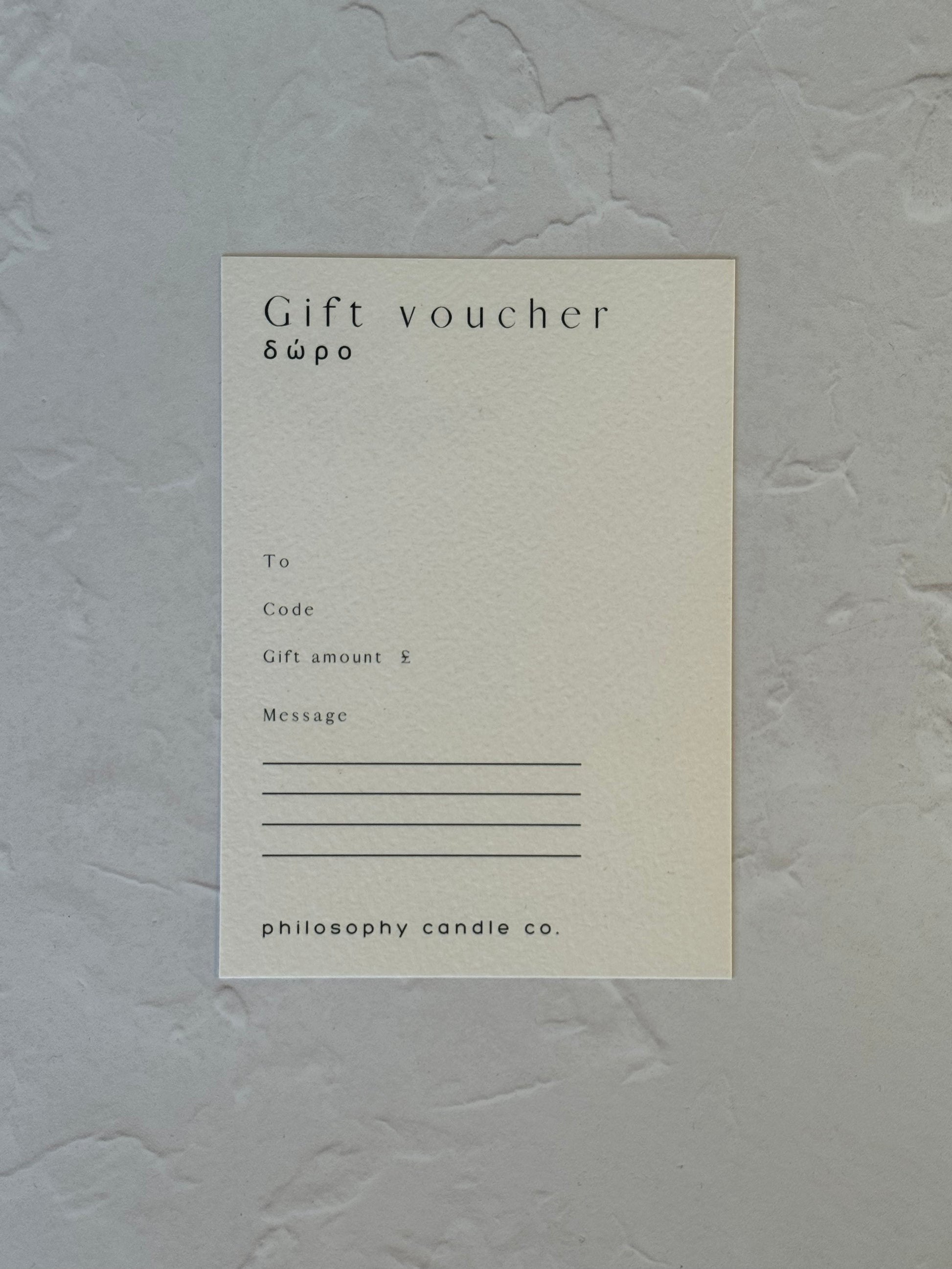 gift card - Philosophy Candle Co