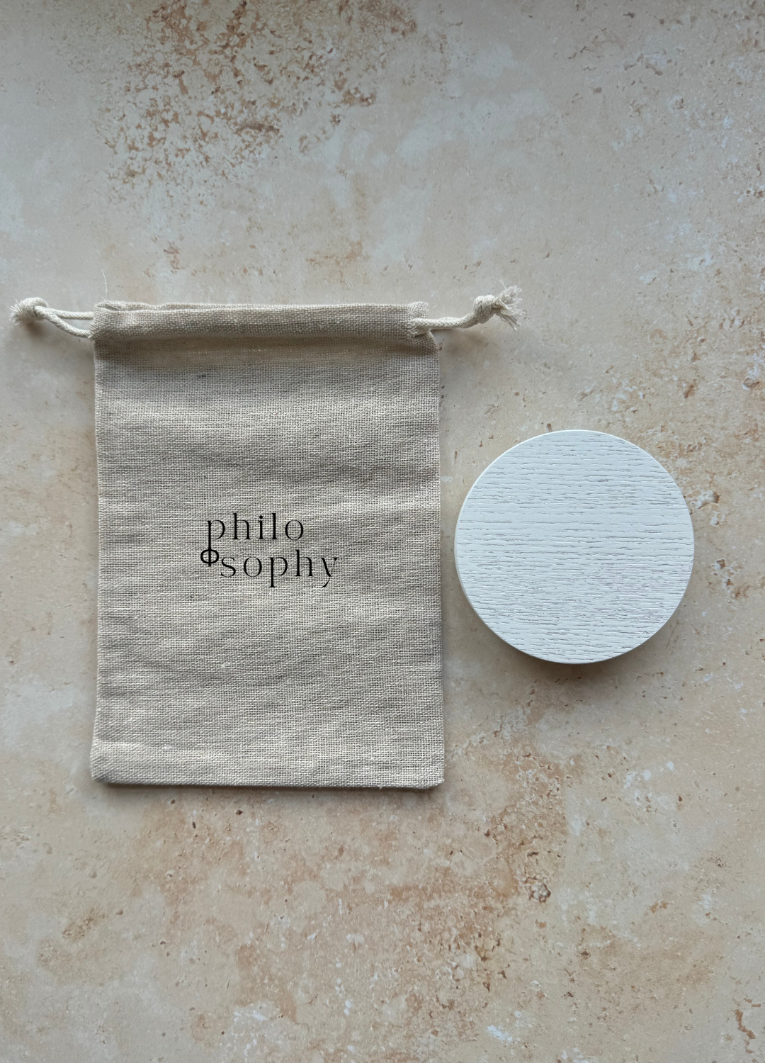 wooden lid & cotton pouch